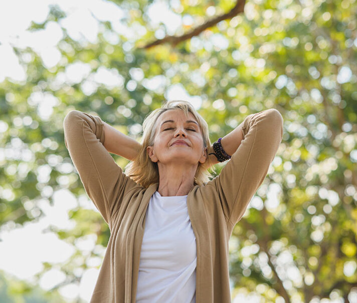 happy woman in nature